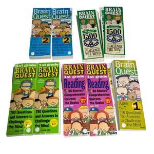 Brain‎ Quest Lot of 9 Card Decks 1st 2nd 4th Grades Home School Learning Reading